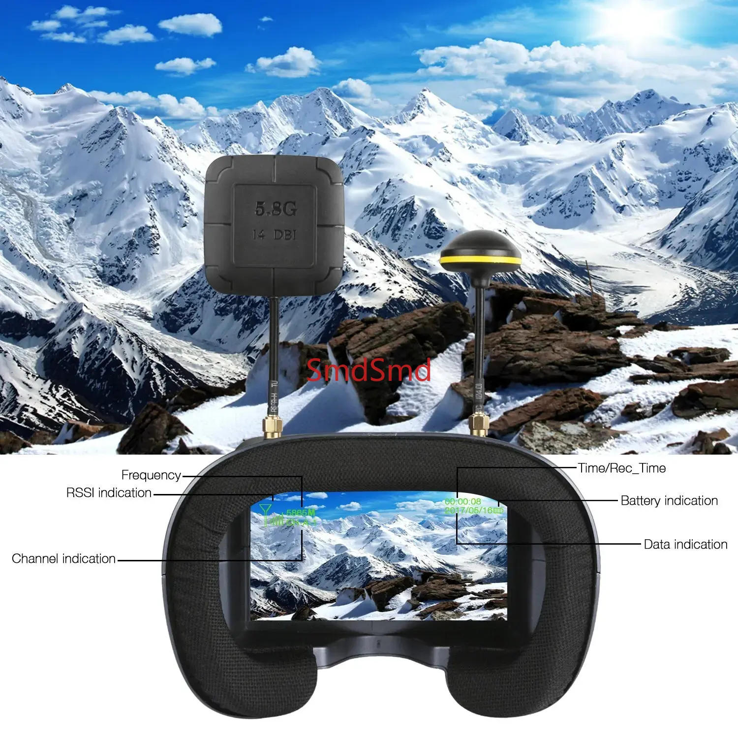 008D PRO FPV Goggle 5.8GHz 40c - đánh giá và giá Fpv Drone Goggles